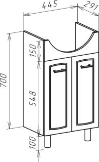 Тумба под раковину Bellezza Классик 50см белый 00000011072